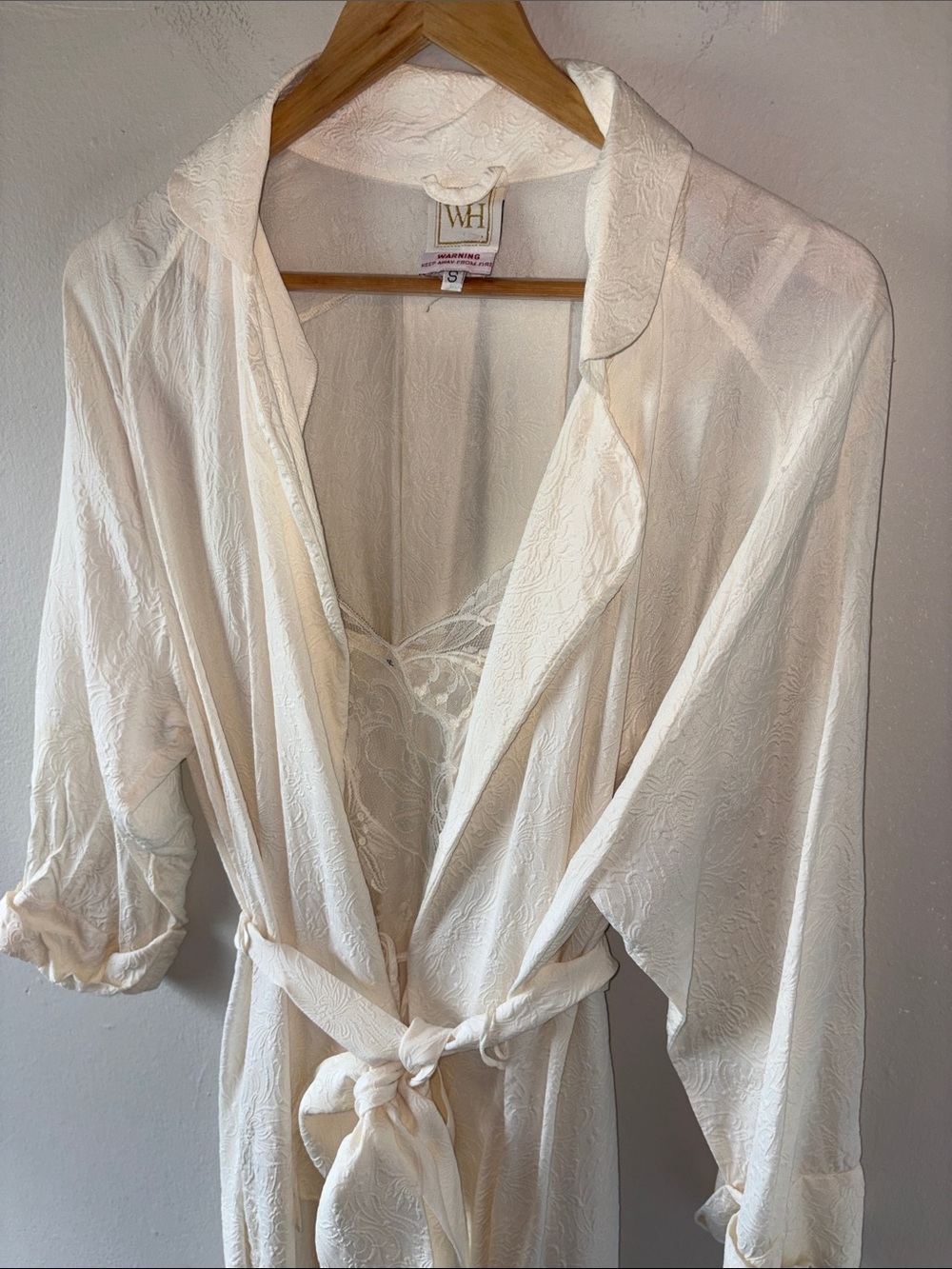 Vintage The White House Pure Silk Robe and Slip Set